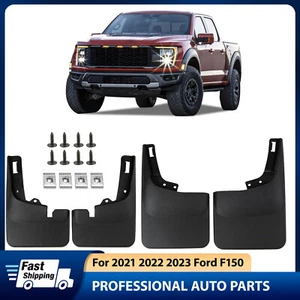 For 2021-2023 Ford F-150  Front & Rear Mud Flaps Splash Guards w/o Fender Flares - Picture 1 of 16