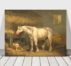 GEORGE MORLAND - Old Horses Stabled With a Dog - CANVAS ART PRINT POSTER - 10x8&quot;