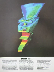 2/1989 PUB TEXTRON LYCOMING 3-D MODELING CAD/CAM AUBE GAS TURBINE ORIGINAL AD - Picture 1 of 1