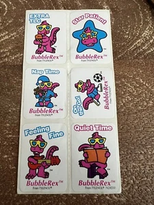 Vintage BubbleRex Dinosaur Sticker Mascot From Tylenol Advertising Lot of 6 - Picture 1 of 10