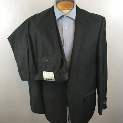 Nuevo traje dkny 2 piezas para hombre carbón sólido ajuste ajustado nuevo con etiquetas 44r 100 % lana ea0082 Foto 1 de 4