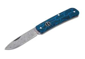 BÖKER PLUS® Tech Tool Blue Damast Pocket Knife 2.64" Damascus Blade - 01BO559DAM - Picture 1 of 7