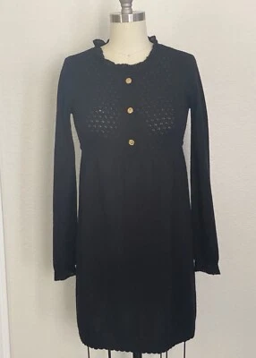 Juicy Couture Mujer Suéter Tejido Manga Larga Suéter Vestido Negro Talla S Foto 1 de 4