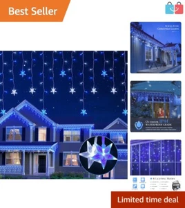 Stunning Icicle Star Lights - 16.5FT, 200 LED, Timer & Memory, Ideal for Parties - Picture 1 of 9