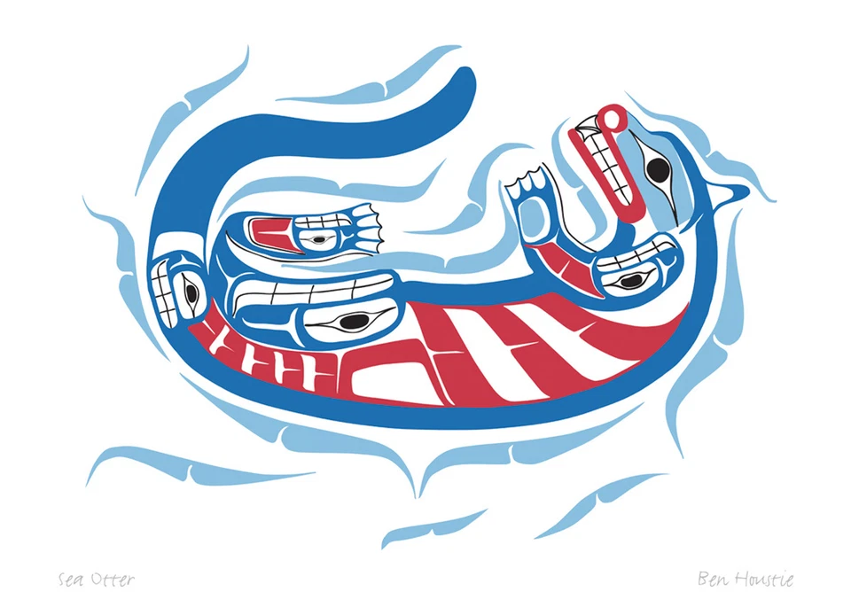 Tarjeta artística Sea Otter Ben Houstie Heiltsuk Nation Bella Bella Native Foto 1 de 1