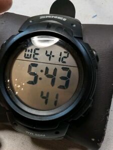 SKMEI Men’s Triple Calendar Easy Reader Black 47mm Digital Watch