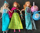 3x Disney Frozen Barbie Sized Dolls With Shoes, Capes, 2 Baubles + Mini Doll