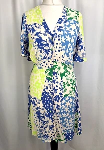 Everbelle Button Up Tea Dress Floral Blue Short Sleeved Women's UK12 NWT C4243 - Picture 1 of 8