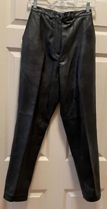 Women’s Black Leather Pants (lined), Petites Size XS (4), Lord & Taylor - Picture 1 of 5