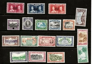 COOK ISLE (228) 1937-49 SG150-159 SET OF 10 + COORO AND OTHERS MOUNTED MINT 18 - Picture 1 of 1
