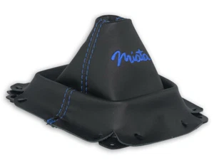 FOR MAZDA MX-5 MIATA NA 89-98 GEAR SHIFT BOOT GAITER LEATHER EMBROIDERY BLUE - Picture 1 of 4
