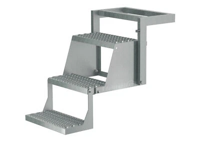 Ausklappbare LKW Trittleiter feuerverzinkt mit 3 Stufen von Takler, TK3-050 - Bild 1 von 4