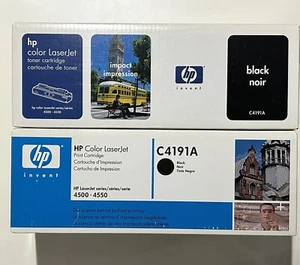 NUEVO 2x Lote Genuino HP Laser Jet C4191A Cartucho de Impresión Negro Tóner para 4500-4550 - Imagen 1 de 7