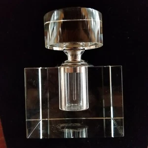 Zodax Parfum Flakon Klar Kristallglas Art Deco Eckiger Boden Zylinderdeckel  - Bild 1 von 6