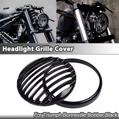 Cubierta de parrilla de faros delanteros negra para Triumph Bonneville Bobber 2017-2024 2020 Foto 1 de 4