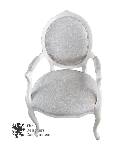 Unique Occasional Chicago Designs Contemporary Oval Back Arm Chair Cabriole Legs Cover