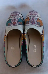 Neu im Karton "Cella" Elefant bemalte Clogs Größe 39 American 8 - Bild 1 von 5