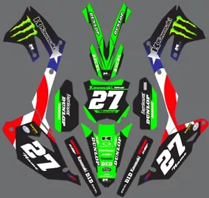 Graphics for Kawasaki KX450f 2019- and KX250f 2021-2023 Puerto Rico Flag - Foto 1 di 1