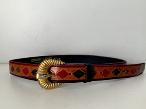 Cintura Statement Vintage Donna Small/Medium Diamante Nativa Sud-Ovest Pelle - Foto 1 di 10