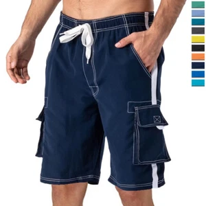 Verano Para hombres Baños de Natación Bolsillo de Carga Pantalones Cortos de Natación Tablero de Playa Traje de Baño de Surf - Imagen 1 de 78