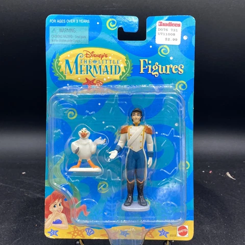 Vintage Disney The Little Mermaid Prince Eric Mattel Figure w/ Scuttle Mattel Cover