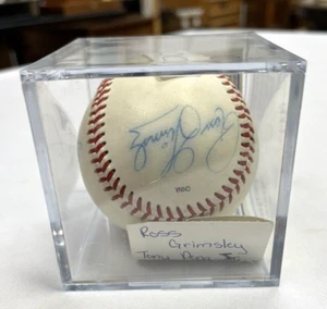 Ross Grimsley Tony Pena Jr. Signed Authentic Autographed Baseball MLB - Picture 1 of 9