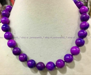 Natural Pretty 6/8/10/12/14mm Purple Sugilite Gemstone Round Bead Necklace 18in - Picture 1 of 17