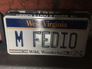 WEST VIRGINIA ~ M FEDIO~ WV Vanity License Plate 2016 ~ Wild Wonderful -Custom - Picture 1 of 1