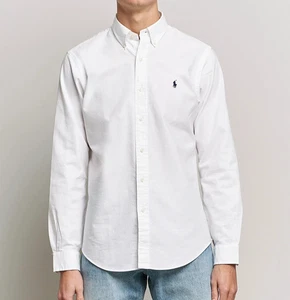 Polo Ralph Lauren Men's Custom Fit Oxford Shirt - White - Picture 1 of 5