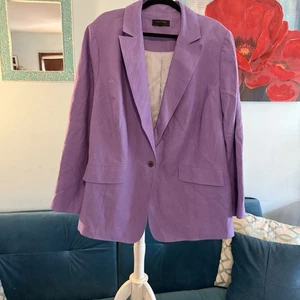 Blazer Talbots Mujer Talla 22W 22 Lila Lino Forrado 1 Botón Preppy Carrera - Imagen 1 de 8