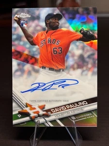2017 Topps Chrome - Rookie Autographs David Paulino #RA-DP Refractor (AU, RC) - Picture 1 of 2