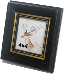 Quadratischer Bilderrahmen 4x4 Schwarz Bilderrahmen Schreibtisch 4x4,  - Bild 1 von 7