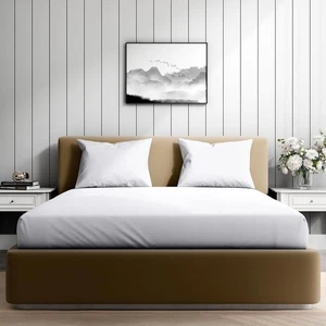 100% Bio Baumwolle Laken Set | 300 Fäden 4-teilig weich & atmungsaktiv Queen 300tc Baumwolle - Bild 1 von 2