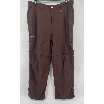 Pantalones de Senderismo Under Armour Para Hombres Convertibles Marrón Cremallera Talla 40x34 (32) Nylon Foto 1 de 4