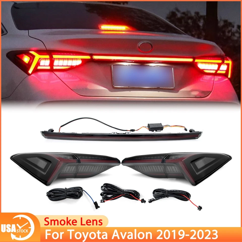 Smoke LED Tail Lights Trunk Lamp Set For Toyota Avalon 2019-2023 Rear Lamps Foto 1 de 4