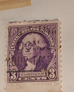 Rare 1932 US 3 Cent George Washington Stamp Purple / Violet w/Black XFU - Picture 1 of 2