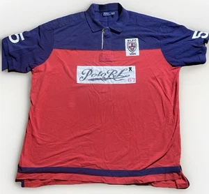 Polo Ralph Lauren Rugby Shirt Mens 4XLT RLPC 1924 Crest Logo Patch*Flaw* - Picture 1 of 13