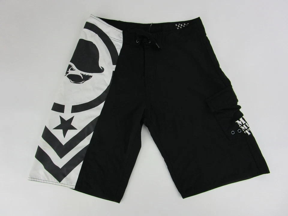 Pantalones cortos de metal Mulisha Troops para hombre negros con logotipo de calavera talla 32 vintage Y2K Foto 1 de 4