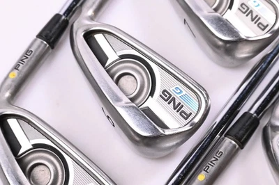 Ping G Series Irons / 5-PW+SW / Yellow Dot / Stiff Flex Ping AWT 2.0 Shafts - Image 1 of 4