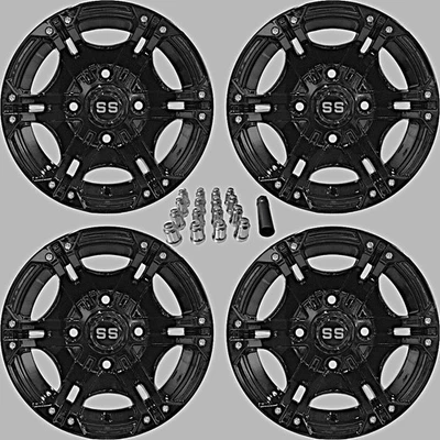 YAMAHA VIKING 700 12" VIPER BLACK ATV / UTV ALUMINUM WHEELS (SET 4)  IRS11K - Image 1 of 4