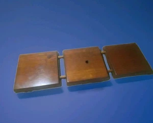 Display Stand Solid Wooden Rectangular Carved Handmade Base Slotted 18x5x1" 3 Sq - Picture 1 of 5