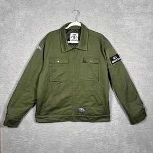 Zero Foxtrot Jacket Mens Large Olive Green Camo Lined Tactical Field Patch Zip - Picture 1 of 15