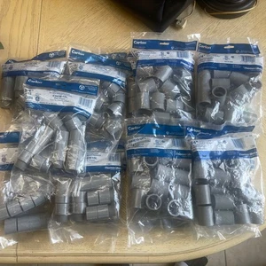 Lot 255 PCS Carlin 3/4 in.PVC Male Adapter (E943E)/Coupling (E940E). Sealed NOS. - Picture 1 of 6