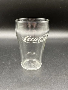 Original 1940s Coca Cola Glass Tapered Soda Fountain Style White Script Logo - Picture 1 of 6