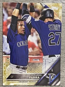 2016 Topps Update Series Gold #US286 Gerardo Parra Colorado Rockies Ser /2016 - Picture 1 of 2