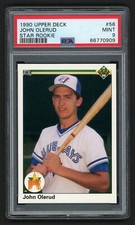 1990 UPPER DECK JOHN OLERUD #56 TORONTO BLUE JAYS HOF STAR ROOKIE RC PSA 9 MINT