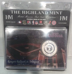 Texas Rangers Silver Plated Medallion and Stadium Card With Stand - Picture 1 of 7