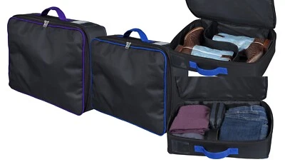Stackable Protective Boot Case - Black with Blue or Purple Binding - Image 1 of 4