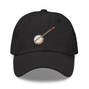 Mütze Banjo bestickt schwarz, cooles Geschenk für jedermann, Baumwollmütze - Bild 1 von 4
