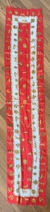 Vintage Oscar de la Renta Silk RED GOLD Jewelry CHARM BRACELET Long SCARF 53X11 - Picture 1 of 5